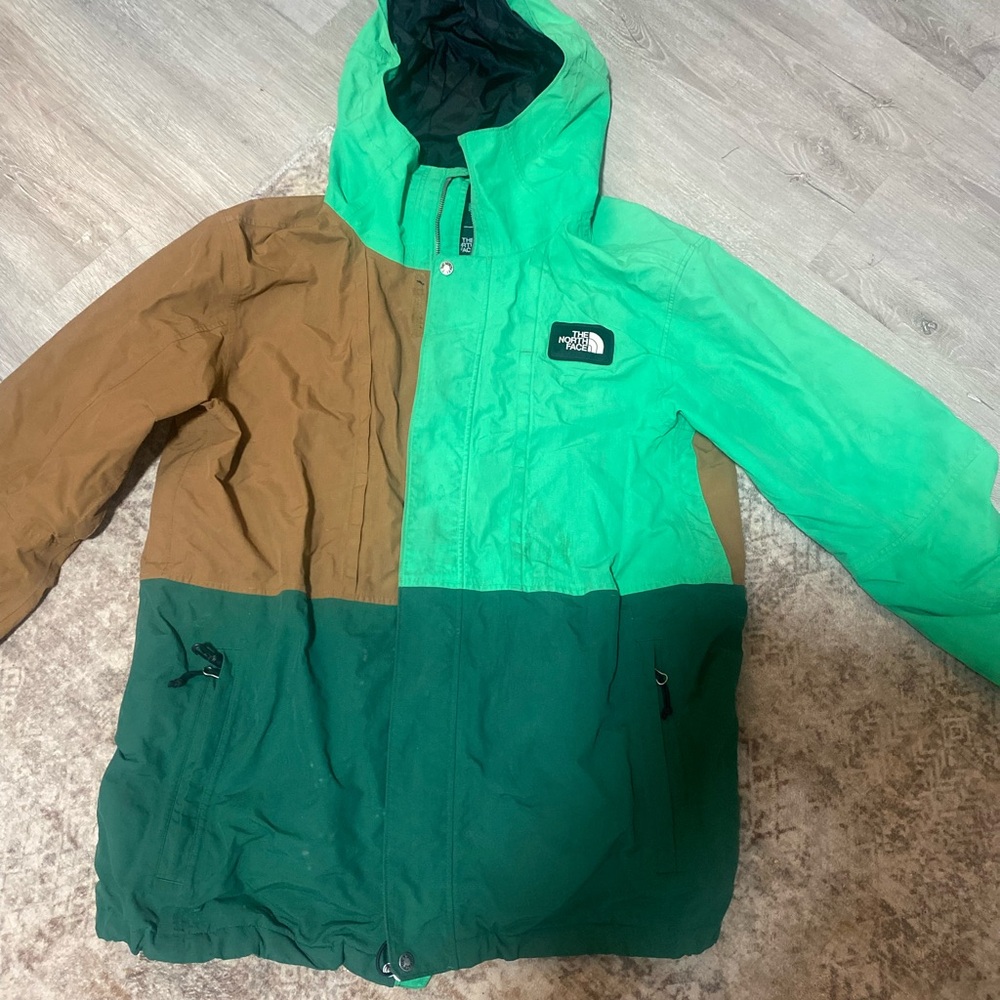The North Face Green and Brown Colorblock Jacket